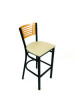 Jones River Series Barstool, Supports Up To 300 Lb, 28.5" Seat Height, Taupe Seat, Natural Back, Black Base