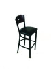 Liberty Series Barstool, Supports Up To 300 Lb, 28.5" Seat Height, Black Seat, Dark Mahogany Back, Black Base