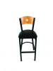 Liberty Series Barstool, Supports Up To 300 Lb, 28.5" Seat Height, Black Seat, Natural Back, Black Base