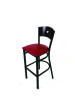 Liberty Series Barstool, Supports Up To 300 Lb, 28.5" Seat Height, Burgundy Seat, Dark Mahogany Back, Black Base