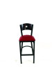 Liberty Series Barstool, Supports Up To 300 Lb, 28.5" Seat Height, Burgundy Seat, Dark Mahogany Back, Black Base