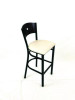 Liberty Series Barstool, Supports Up To 300 Lb, 28.5" Seat Height, Cream Seat, Dark Mahogany Back, Black Base