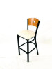 Liberty Series Barstool, Supports Up To 300 Lb, 28.5" Seat Height, Cream Seat, Natural Back, Black Base
