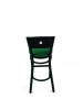 Liberty Series Barstool, Supports Up To 300 Lb, 28.5" Seat Height, Green Seat, Dark Mahogany Back, Black Base