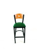 Liberty Series Barstool, Supports Up To 300 Lb, 28.5" Seat Height, Green Seat, Natural Back, Black Base