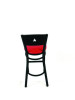 Liberty Series Barstool, Supports Up To 300 Lb, 28.5" Seat Height, Red Seat, Dark Mahogany Back, Black Base