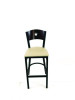 Liberty Series Barstool, Supports Up To 300 Lb, 28.5" Seat Height, Taupe Seat, Dark Mahogany Back, Black Base