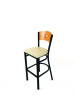 Liberty Series Barstool, Supports Up To 300 Lb, 28.5" Seat Height, Taupe Seat, Natural Back, Black Base