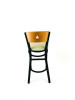 Liberty Series Barstool, Supports Up To 300 Lb, 28.5" Seat Height, Taupe Seat, Natural Back, Black Base