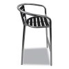 Pinzon Series Barstools, Supports Up To 300 Lb, 31" Seat Height, Black/Silver Seat, Black/Silver Back; Silver Base