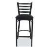 White Horse Series Barstools, Supports Up To 300 Lb, 29.5" Seat Height, Black Seat/Back, Black Frame