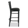 White Horse Series Barstools, Supports Up To 300 Lb, 29.5" Seat Height, Black Seat/Back, Black Frame