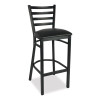 White Horse Series Barstools, Supports Up To 300 Lb, 29.5" Seat Height, Black Seat/Back, Black Frame