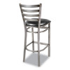 White Horse Series Barstools, Supports Up To 300 Lb, 29.5" Seat Height, Black Seat, Industrial Clear-Coat Steel Back/Frame