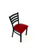 White Horse Series Side Chairs, Supports Up To 300 Lb, 18" Seat Height, Burgundy Seat, Black Back, Black Base
