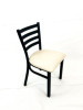 White Horse Series Side Chairs, Supports Up To 300 Lb, 18" Seat Height, Cream Seat, Black Back, Black Base