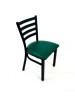 White Horse Series Side Chairs, Supports Up To 300 Lb,18" Seat Height, Green Seat, Black Back, Black Base