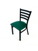 White Horse Series Side Chairs, Supports Up To 300 Lb,18" Seat Height, Green Seat, Black Back, Black Base