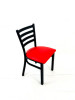 White Horse Series Side Chairs, Supports Up To 300 Lb, 18" Seat Height, Red Seat, Black Back, Black Base