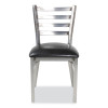 White Horse Series Side Chairs, Supports Up To 300 Lb, 18" Seat Height, Black Seat, Industrial Clear-Coat Steel Back/Frame