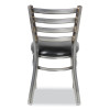 White Horse Series Side Chairs, Supports Up To 300 Lb, 18" Seat Height, Black Seat, Industrial Clear-Coat Steel Back/Frame