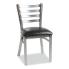 White Horse Series Side Chairs, Supports Up To 300 Lb, 18" Seat Height, Black Seat, Industrial Clear-Coat Steel Back/Frame