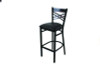 X Series Barstool, Supports Up To 300 Lb, 29.5" Seat Height, Black Seat, Black Back, Black Base