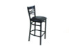 X Series Barstool, Supports Up To 300 Lb, 29.5" Seat Height, Black Seat, Black Back, Black Base