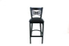 X Series Barstool, Supports Up To 300 Lb, 29.5" Seat Height, Black Seat, Black Back, Black Base