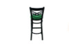 X Series Barstool, Supports Up To 300 Lb, 29.5" Seat Height, Green Seat, Black Back, Black Base