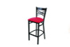 X Series Barstool, Supports Up To 300 Lb, 29.5" Seat Height, Red Seat, Black Back, Black Base