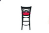 X Series Barstool, Supports Up To 300 Lb, 29.5" Seat Height, Red Seat, Black Back, Black Base