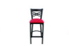 X Series Barstool, Supports Up To 300 Lb, 29.5" Seat Height, Red Seat, Black Back, Black Base