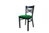 X Series Chair, Supports Up To 300 Lb, 18" Seat Height, Green Seat, Black Back, Black Base