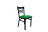 X Series Chair, Supports Up To 300 Lb, 18" Seat Height, Green Seat, Black Back, Black Base