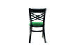 X Series Chair, Supports Up To 300 Lb, 18" Seat Height, Green Seat, Black Back, Black Base