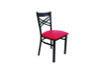 X Series Chair, Supports Up To 300 Lb, 18" Seat Height, Red Seat, Black Back, Black Base