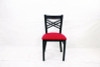 X Series Chair, Supports Up To 300 Lb, 18" Seat Height, Red Seat, Black Back, Black Base