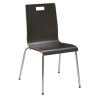 Pedestal Table With Four Espresso Jive Series Chairs, Round, 36" Dia x 29h, Crisp Linen