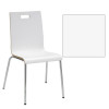 Pedestal Table With Four White Jive Series Chairs, Round, 36" Dia x 29h, Graphite Nebula
