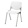 Pedestal Table With Four White Kool Series Chairs, Round, 36" Dia x 29h, Designer White