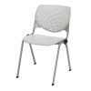 Pedestal Table With Four Light Gray Kool Series Chairs, Round, 36" Dia x 29h, Designer White