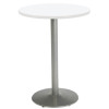 Pedestal Bistro Table With Four Lime Green Kool Series Barstools, Round, 36" Dia x 41h, Designer White