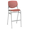 Pedestal Bistro Table With Four Coral Kool Series Barstools, Round, 36" Dia x 41h, Designer White