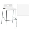 Pedestal Bistro Table With Four White Jive Series Barstools, Round, 36" Dia x 41h, Designer White