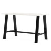 Midtown Dining Table With Four Navy Kool Series Chairs, 36 x 72 x 30, Designer White