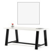 Midtown Dining Table With Four White Kool Series Chairs, 36 x 72 x 30, Designer White