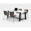 Midtown Dining Table With Four Brownstone Kool Series Chairs, 36 x 72 x 30, Designer White