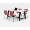 Midtown Dining Table With Four Coral Kool Series Chairs, 36 x 72 x 30, Designer White