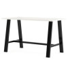 Midtown Bistro Dining Table With Four Lime Green Kool Barstools, 36 x 72 x 41, Designer White